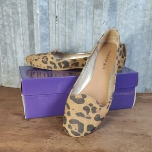 Madden Girl Leopard Print Tan & Black Slip-On Flats Size 10
